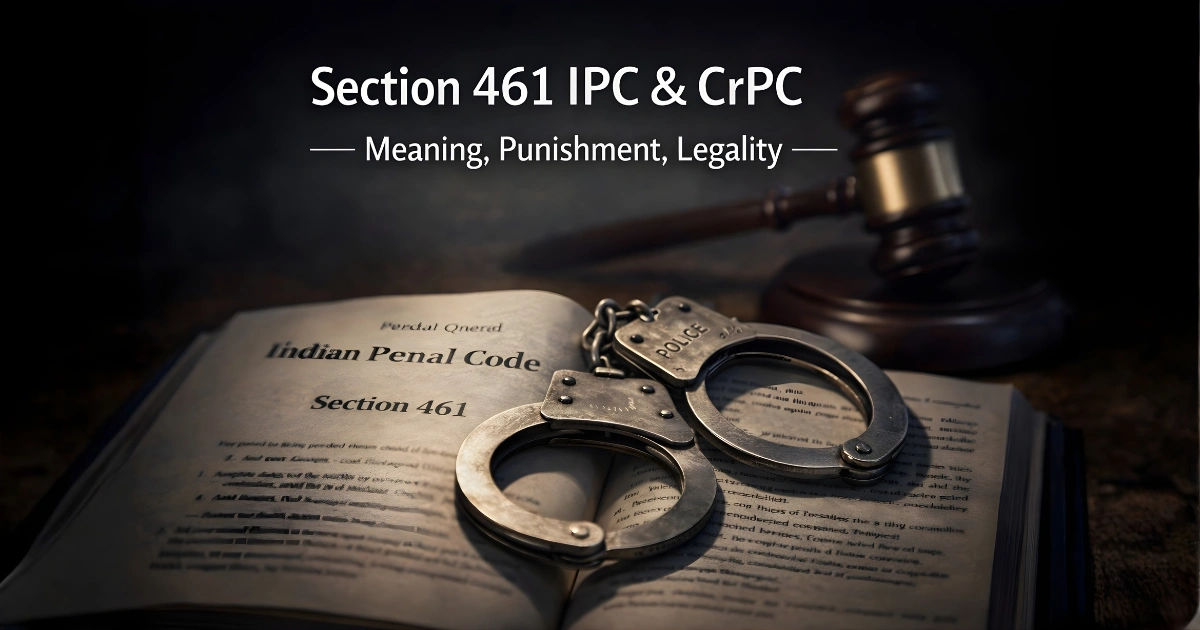 Section 461 IPC & CrPC — Meaning, Punishment, Legality