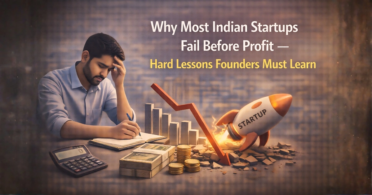 Why Most Indian Startups Fail Before Profit — Hard Lessons Founders Must Learn
